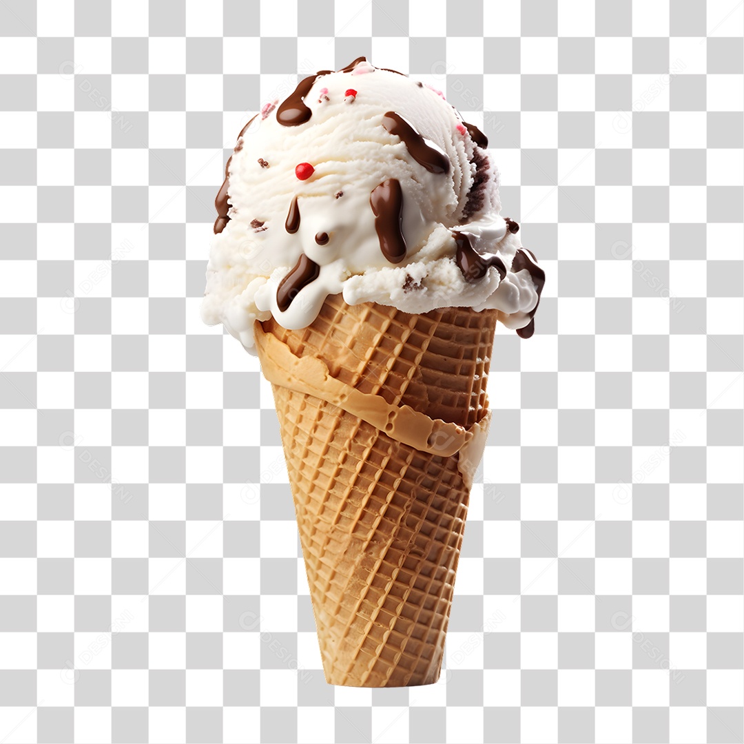 Casquinha com Delicioso Sorvete PNG Transparente