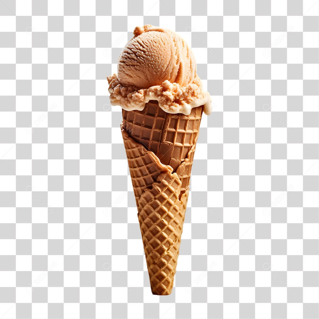 Casquinha com Delicioso Sorvete PNG Transparente