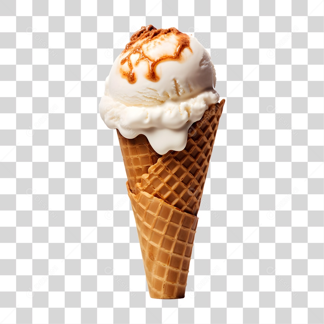 Casquinha com Delicioso Sorvete PNG Transparente