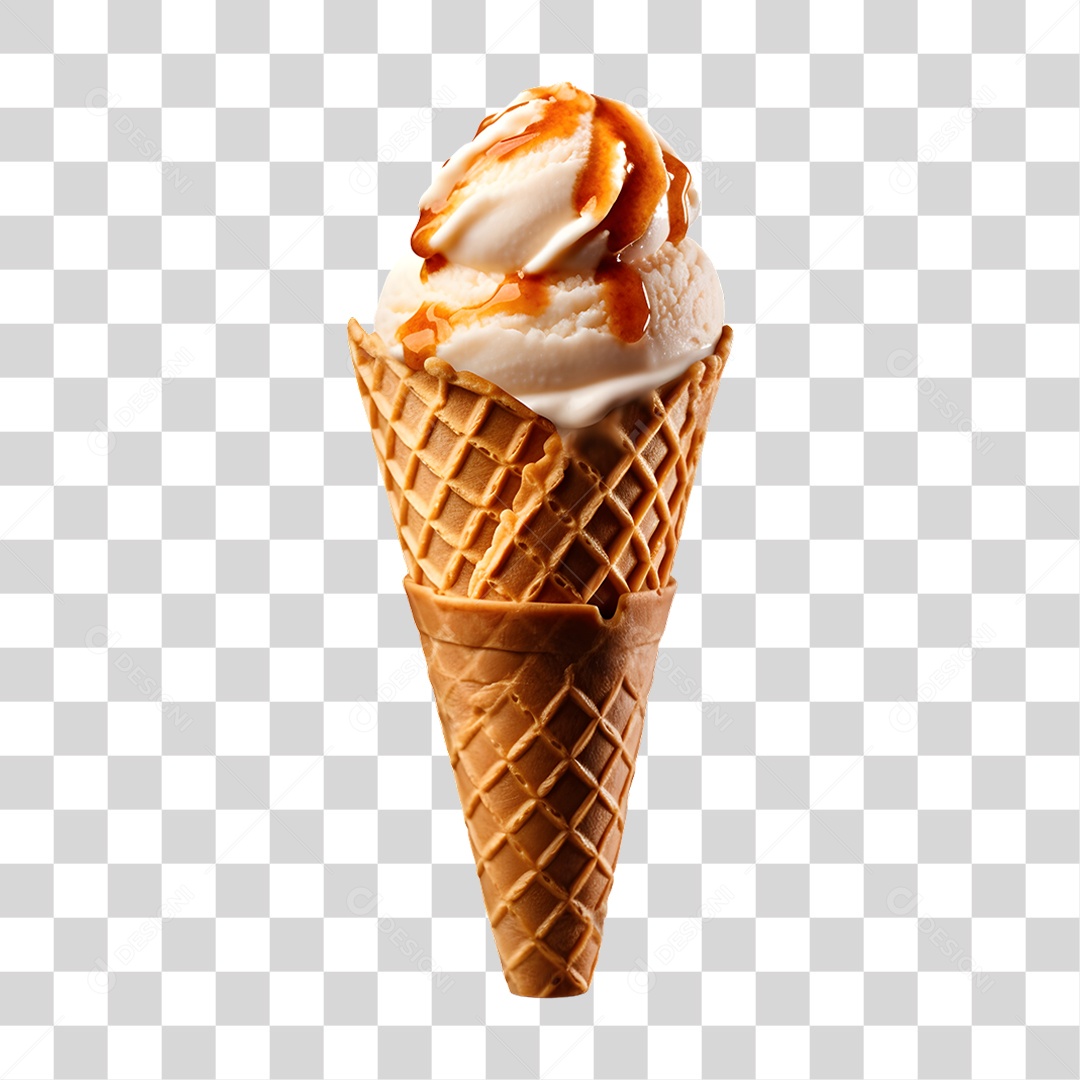 Casquinha com Delicioso Sorvete PNG Transparente