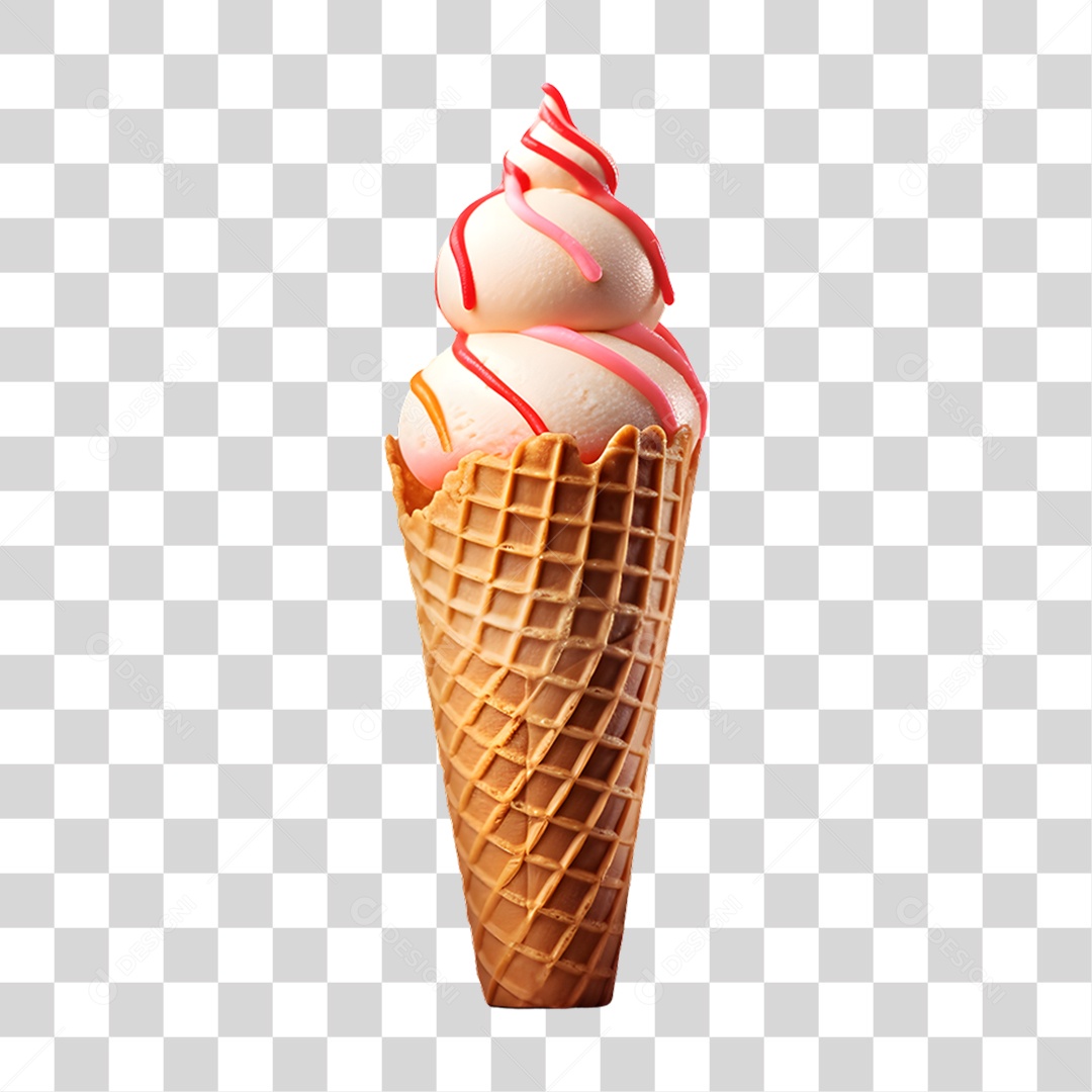 Casquinha com Delicioso Sorvete PNG Transparente