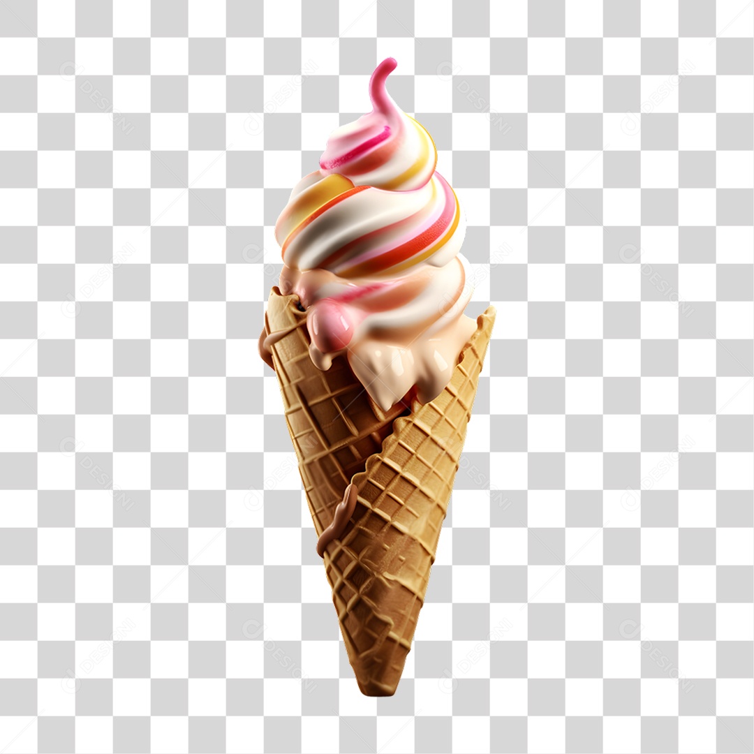 Casquinha com Delicioso Sorvete PNG Transparente