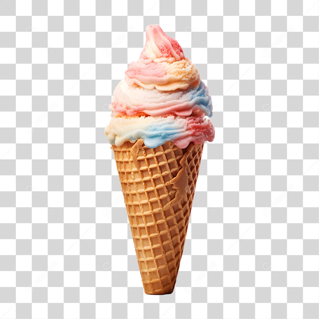Cones with Delicious Ice Cream Transparent PNG