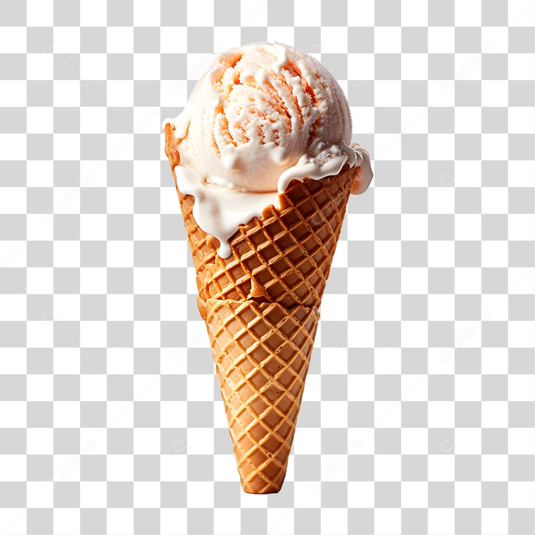 Casquinha com Delicioso Sorvete PNG Transparente