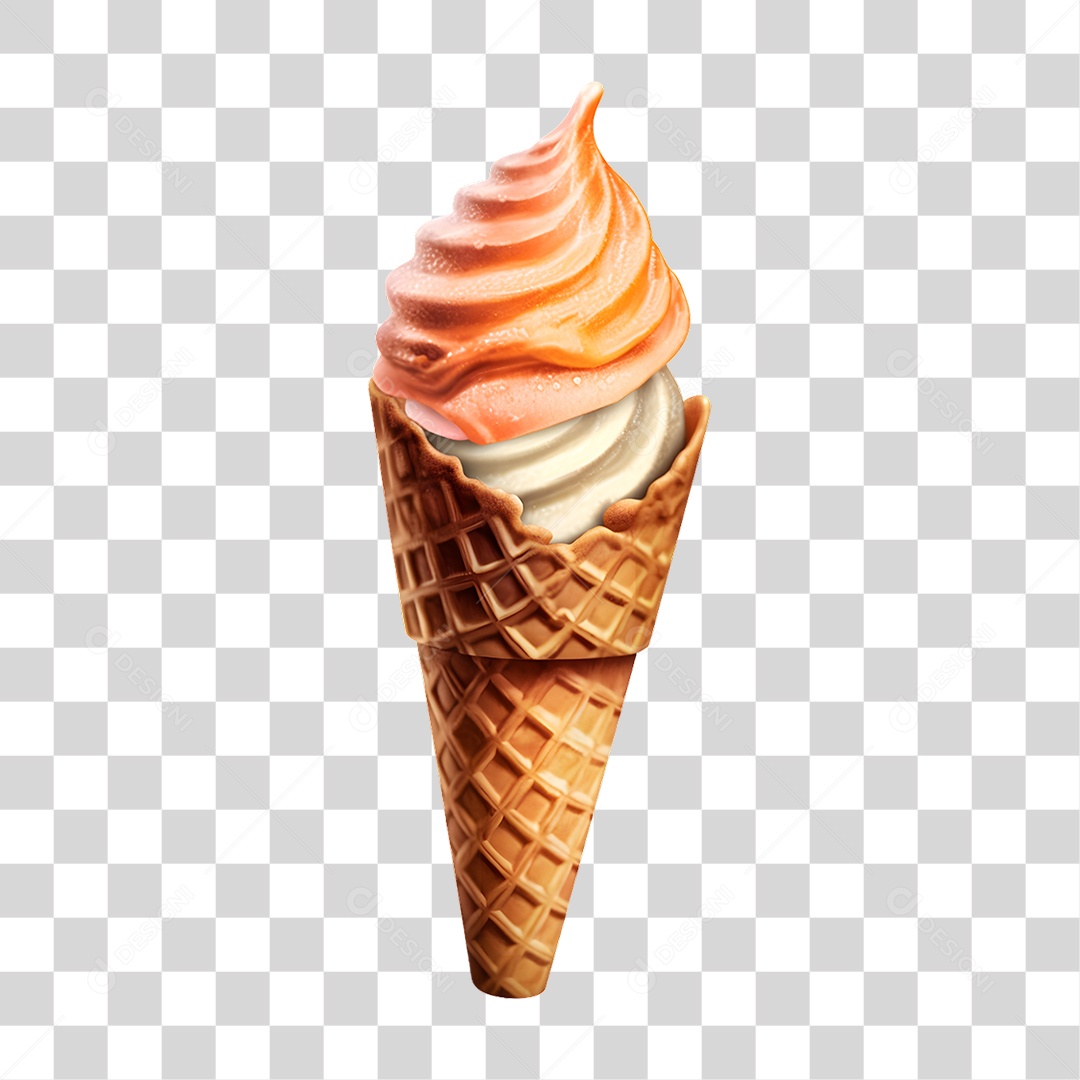 Casquinha com Delicioso Sorvete PNG Transparente
