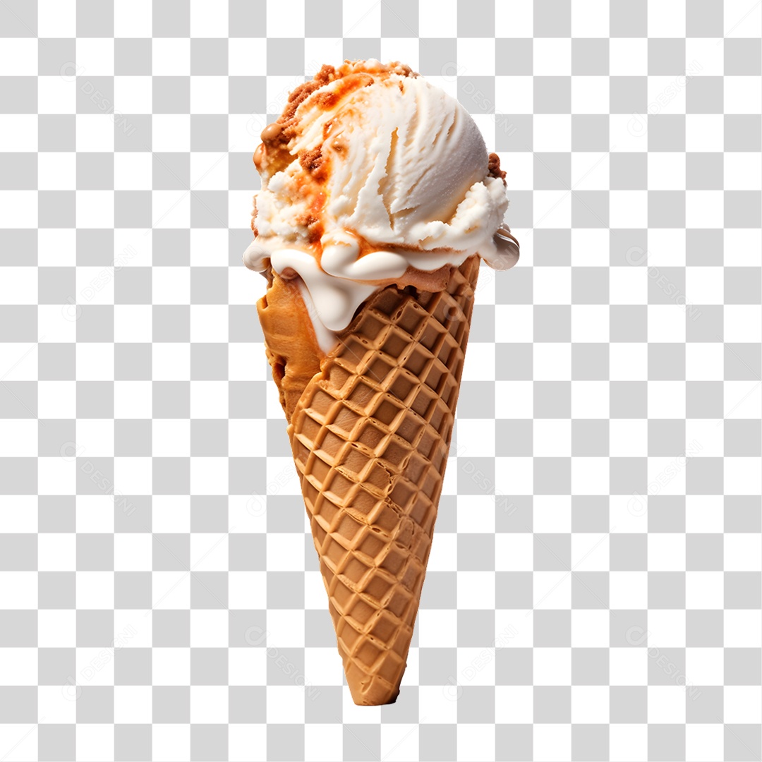 Casquinha com Delicioso Sorvete PNG Transparente
