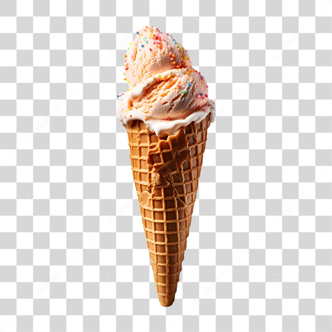 Casquinha com Delicioso Sorvete PNG Transparente