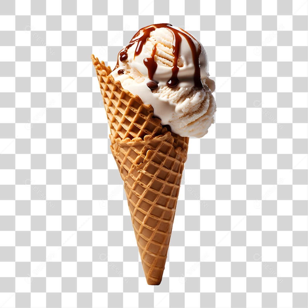 Casquinha com Delicioso Sorvete PNG Transparente