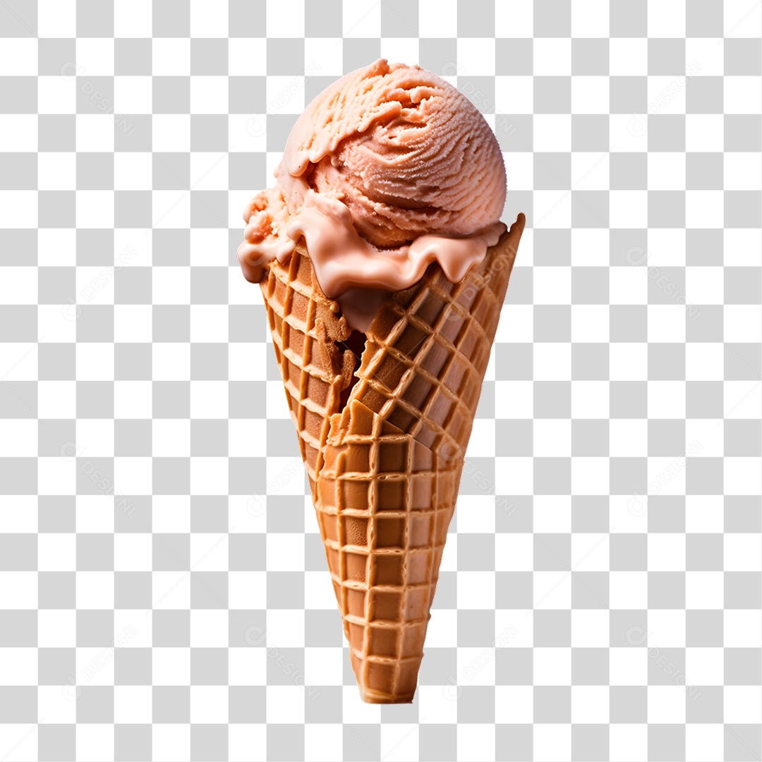 Cones with Delicious Ice Cream Transparent PNG