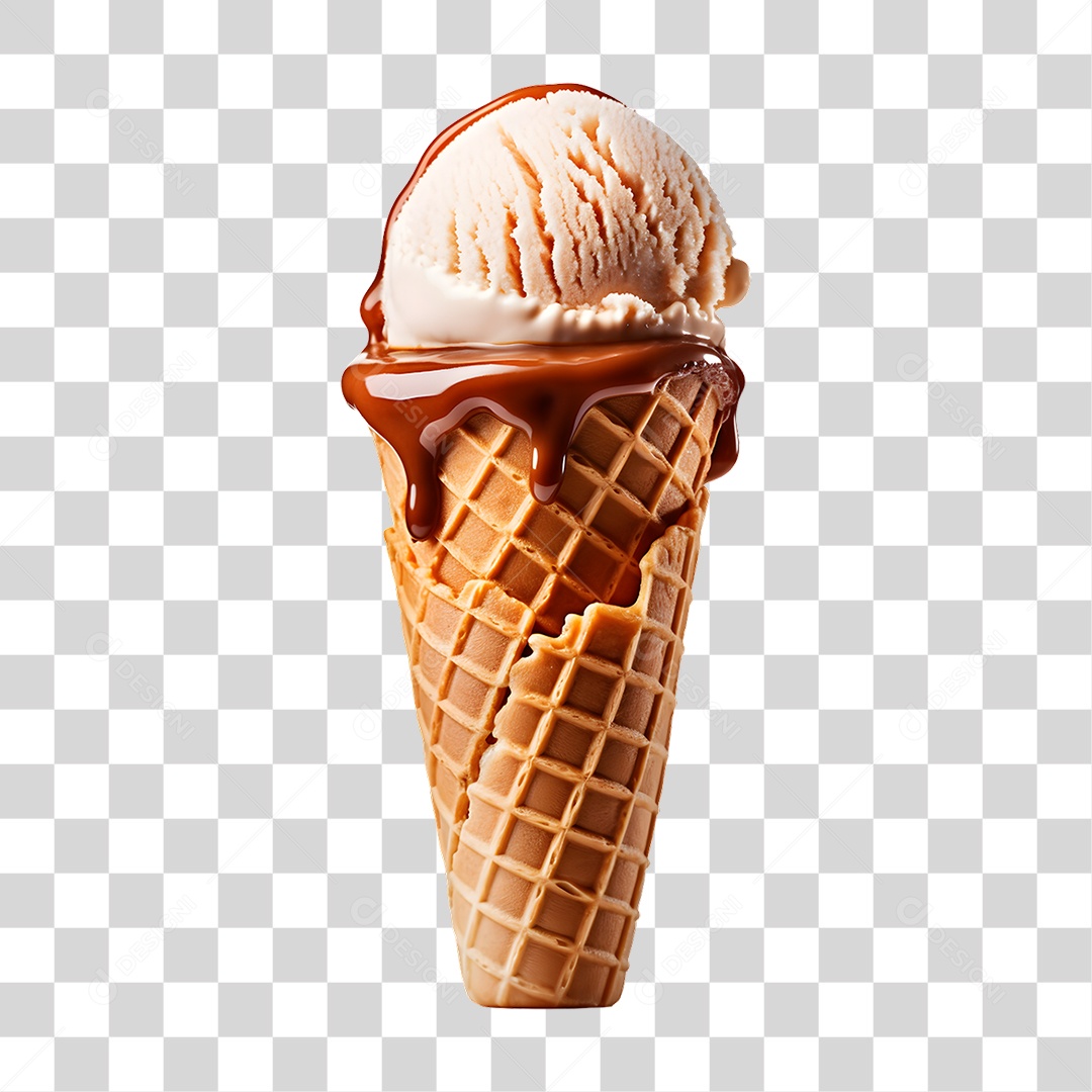 Casquinha com Delicioso Sorvete PNG Transparente