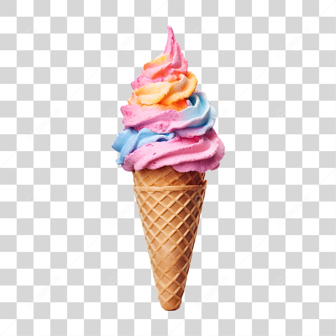 Casquinha com Delicioso Sorvete PNG Transparente