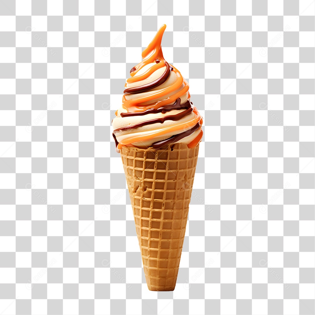 Casquinha com Delicioso Sorvete PNG Transparente