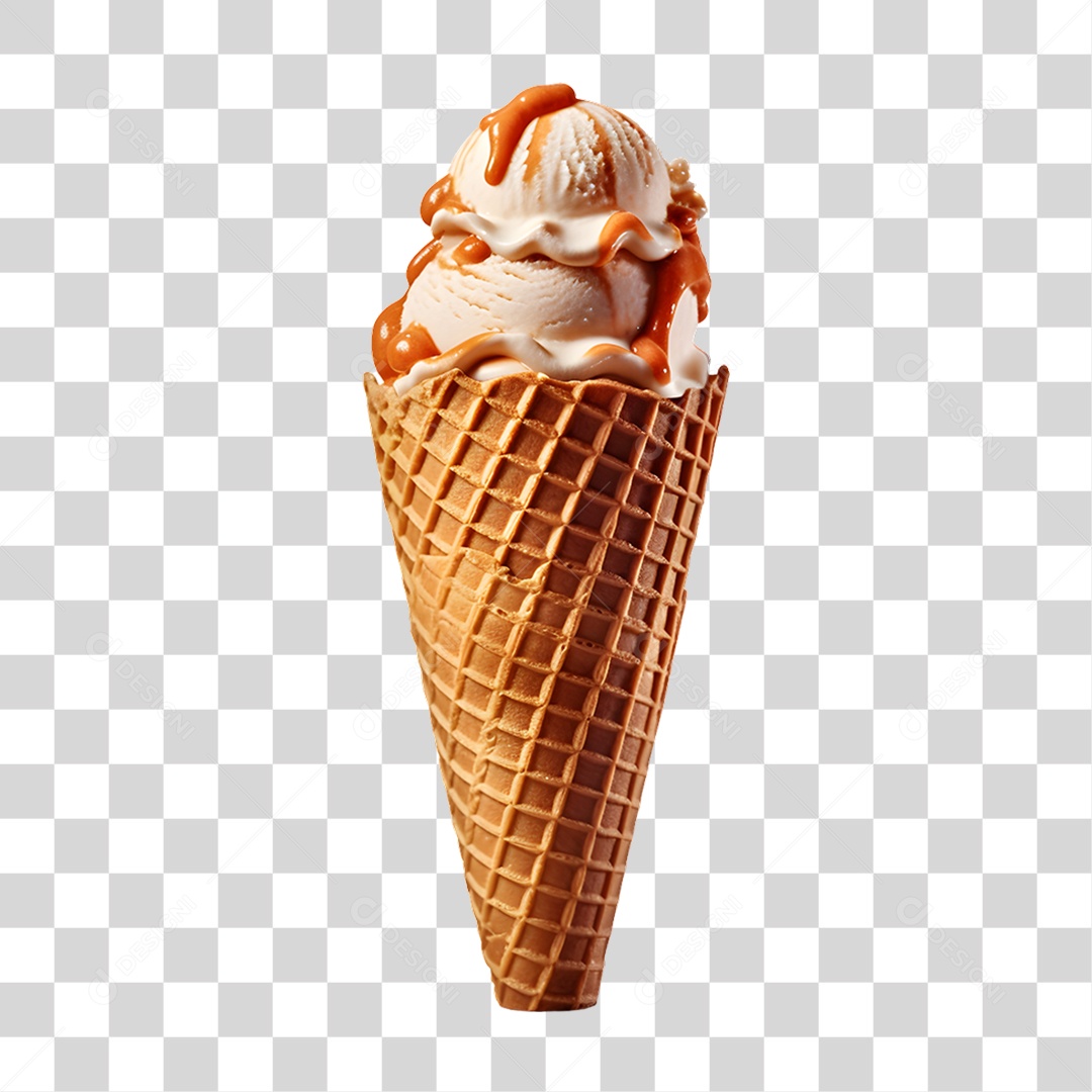 Casquinha com Delicioso Sorvete PNG Transparente