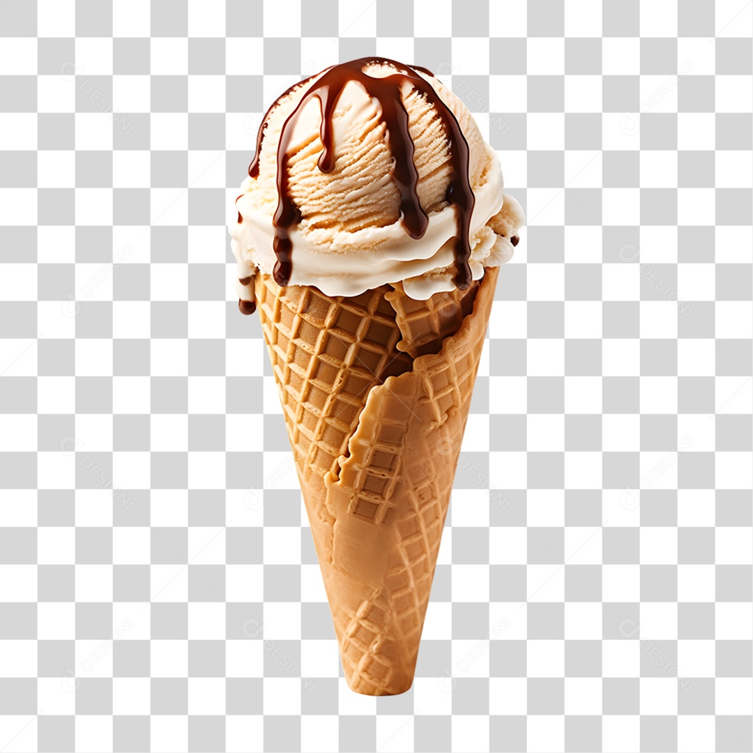 Casquinha com Delicioso Sorvete PNG Transparente