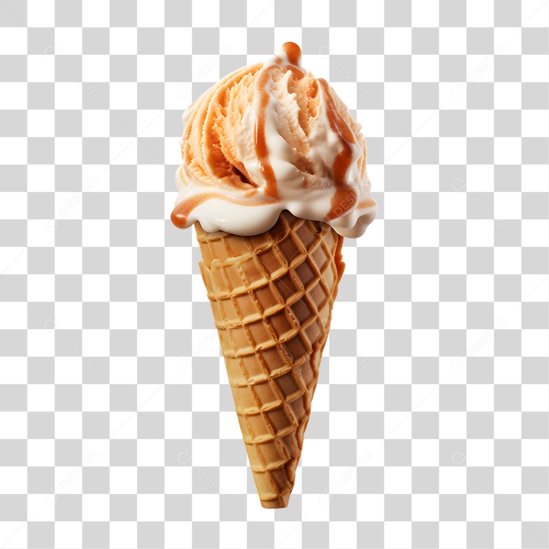 Casquinha com Delicioso Sorvete PNG Transparente