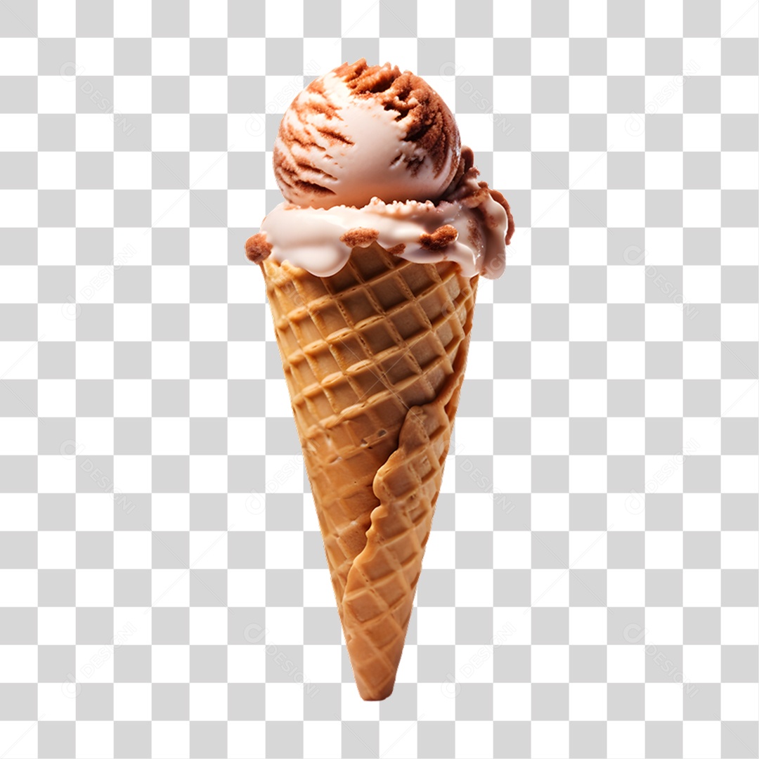 Casquinha com Delicioso Sorvete PNG Transparente