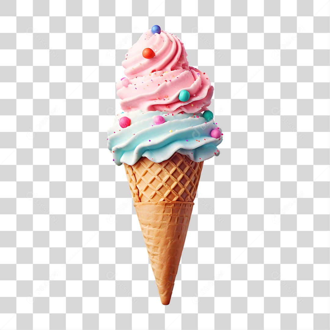 Casquinha com Delicioso Sorvete PNG Transparente