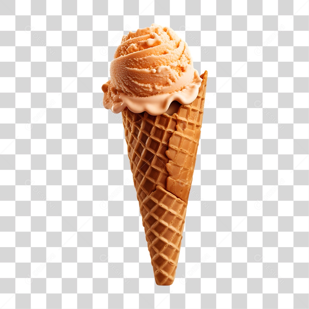 Casquinha com Delicioso Sorvete PNG Transparente