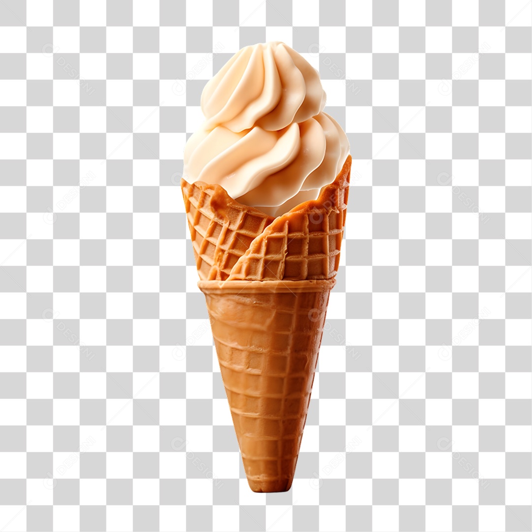 Casquinha com Delicioso Sorvete PNG Transparente