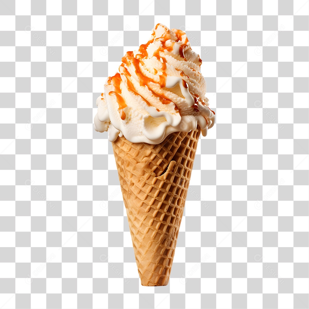 Casquinha com Delicioso Sorvete PNG Transparente