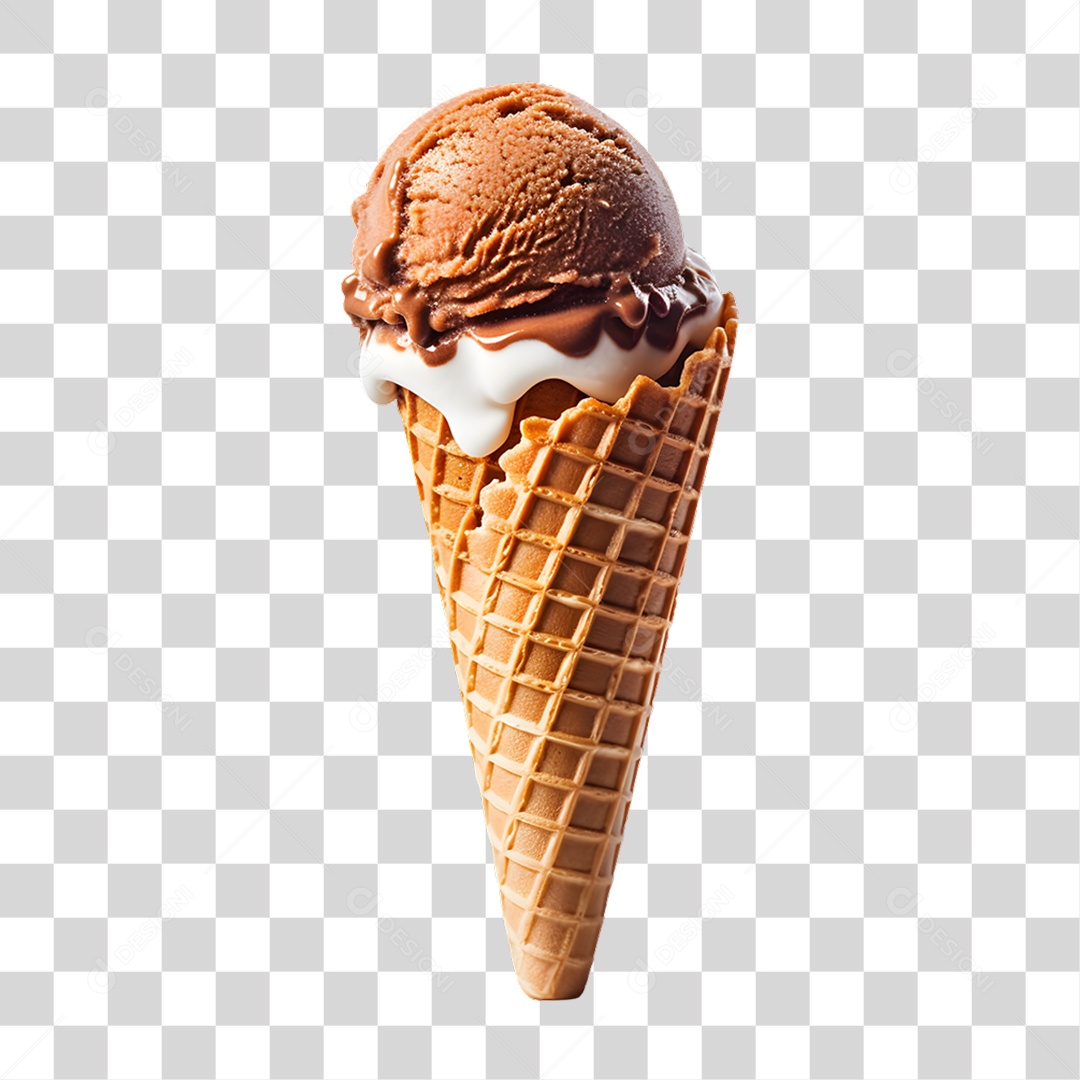 Casquinha com Delicioso Sorvete PNG Transparente