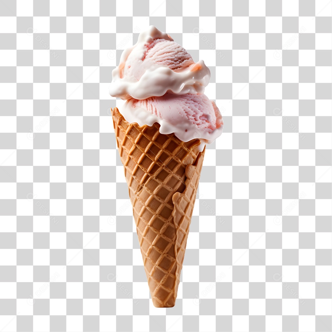 Casquinha com Delicioso Sorvete PNG Transparente