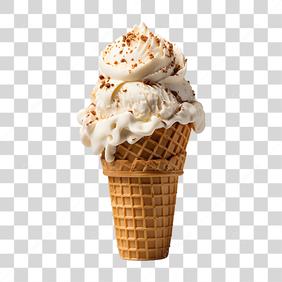 Casquinha com Delicioso Sorvete PNG Transparente