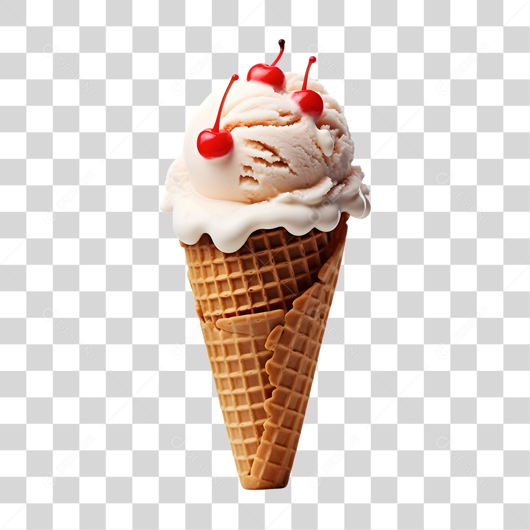 Casquinha com Delicioso Sorvete PNG Transparente
