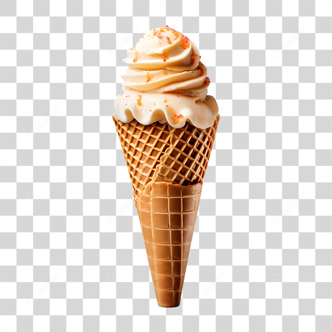 Casquinha com Delicioso Sorvete PNG Transparente