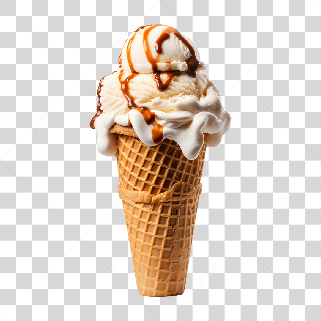 Casquinha com Delicioso Sorvete PNG Transparente