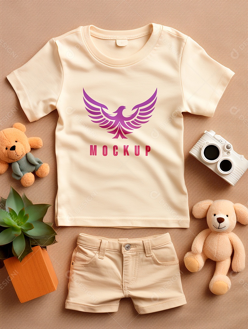 Mockup Conjunto de Bebê PSD Editável