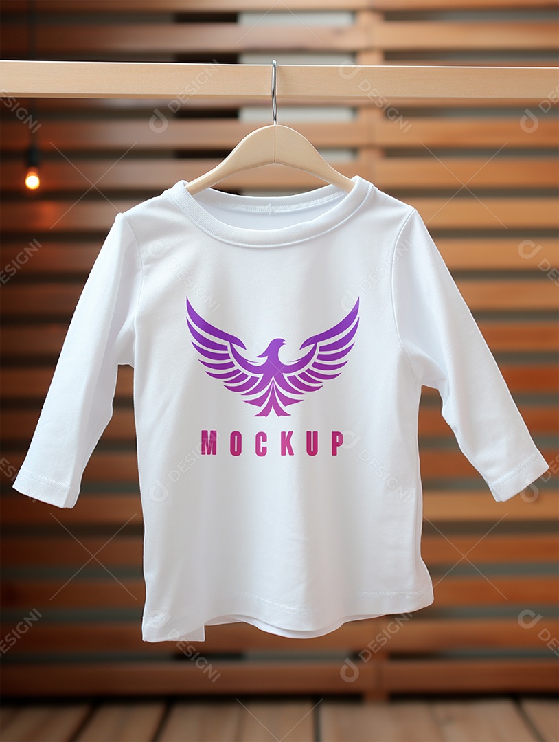 Mockup de Camiseta Longa Infantil PSD Editável