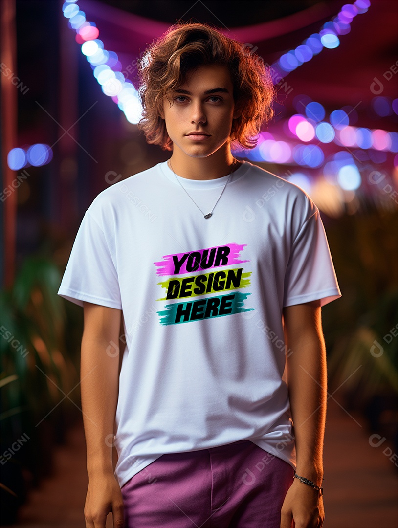 Mockup de Camiseta Masculina PSD Editável