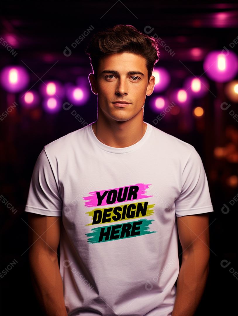 Mockup de Camiseta Masculina PSD Editável