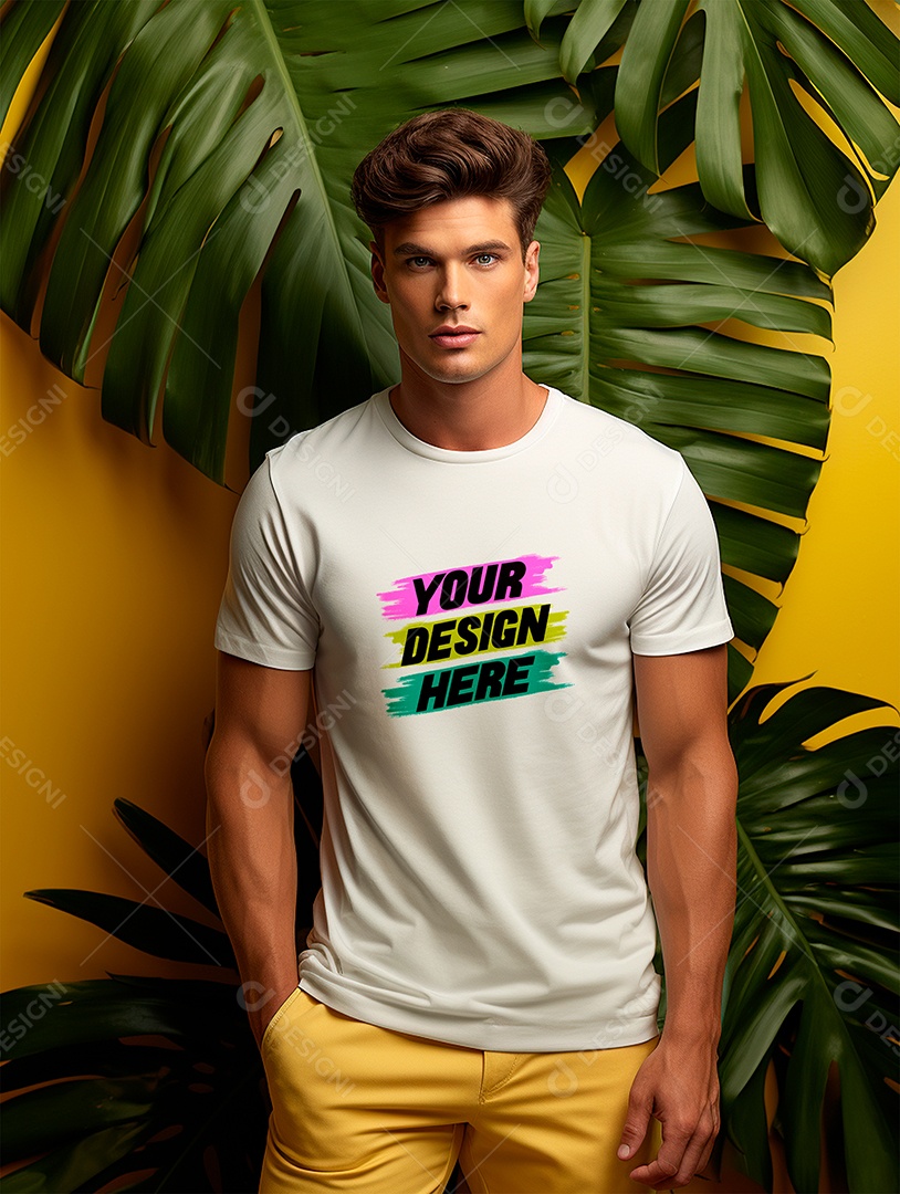 Mockup de Camiseta Masculina PSD Editável