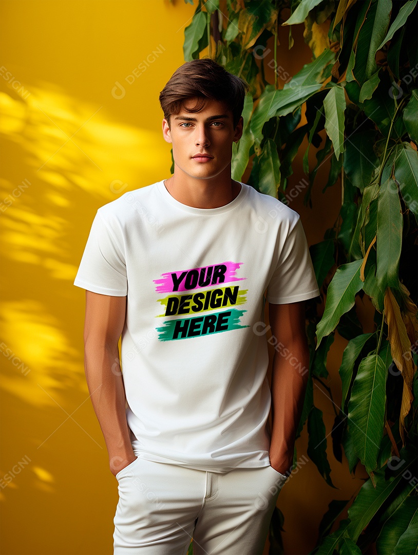 Mockup de Camiseta Masculina PSD Editável