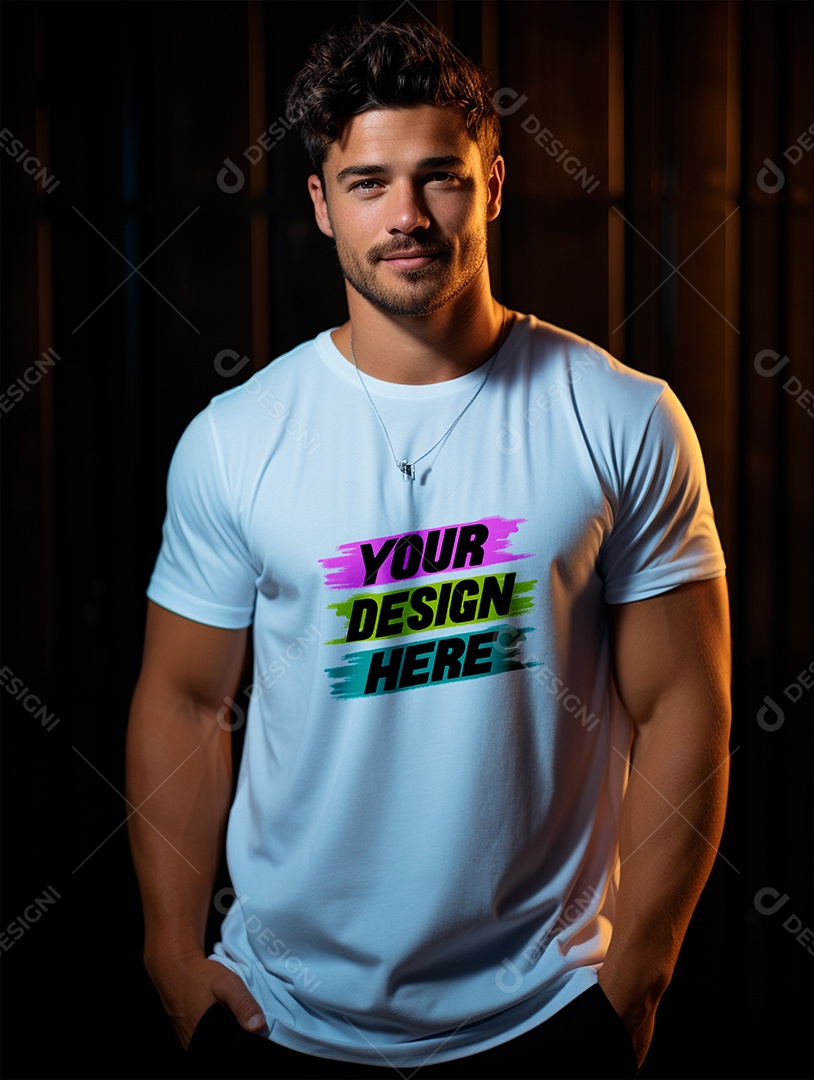 Mockup de Camiseta Masculina PSD Editável