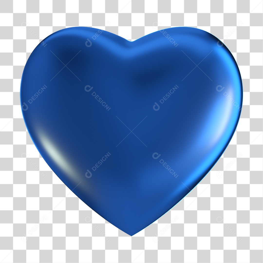 Coração Azul PNG Transparente