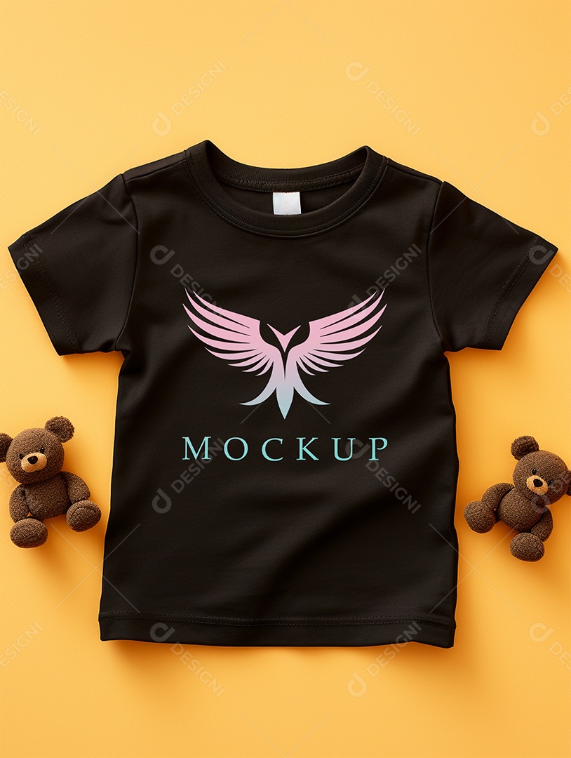 Camisa Baby Modelo de Logo de Empresa Mockup PSD Editável