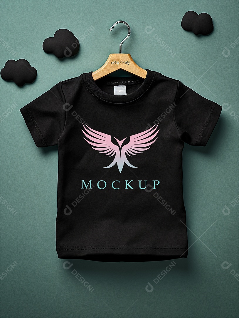 Camisa Baby Modelo de Logo de Empresa Mockup PSD Editável