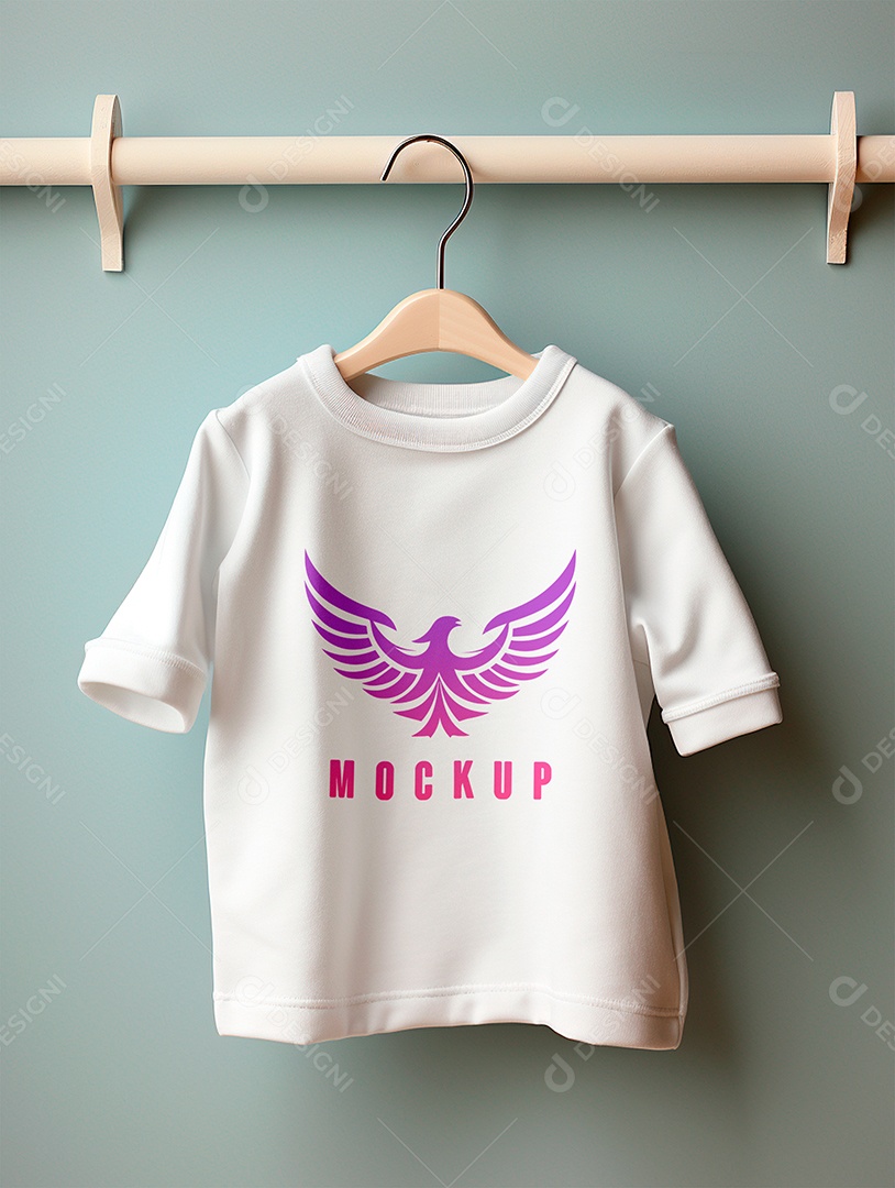 Camisa Baby Modelo de Logo de Empresa Mockup PSD Editável