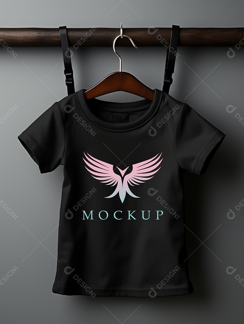 Camisa Baby Modelo de Logo de Empresa Mockup PSD Editável