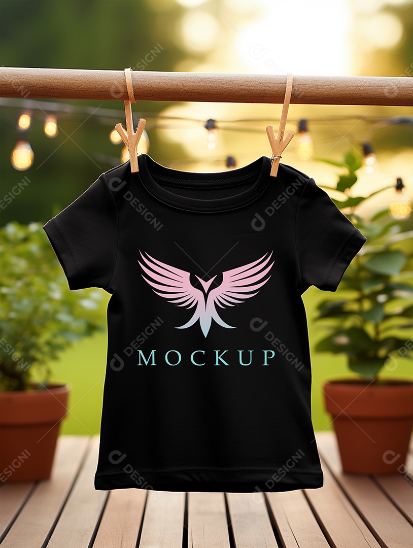 Camisa Baby Modelo de Logo de Empresa Mockup PSD Editável