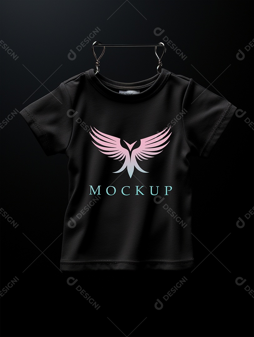 Camisa Baby Modelo de Logo de Empresa Mockup PSD Editável