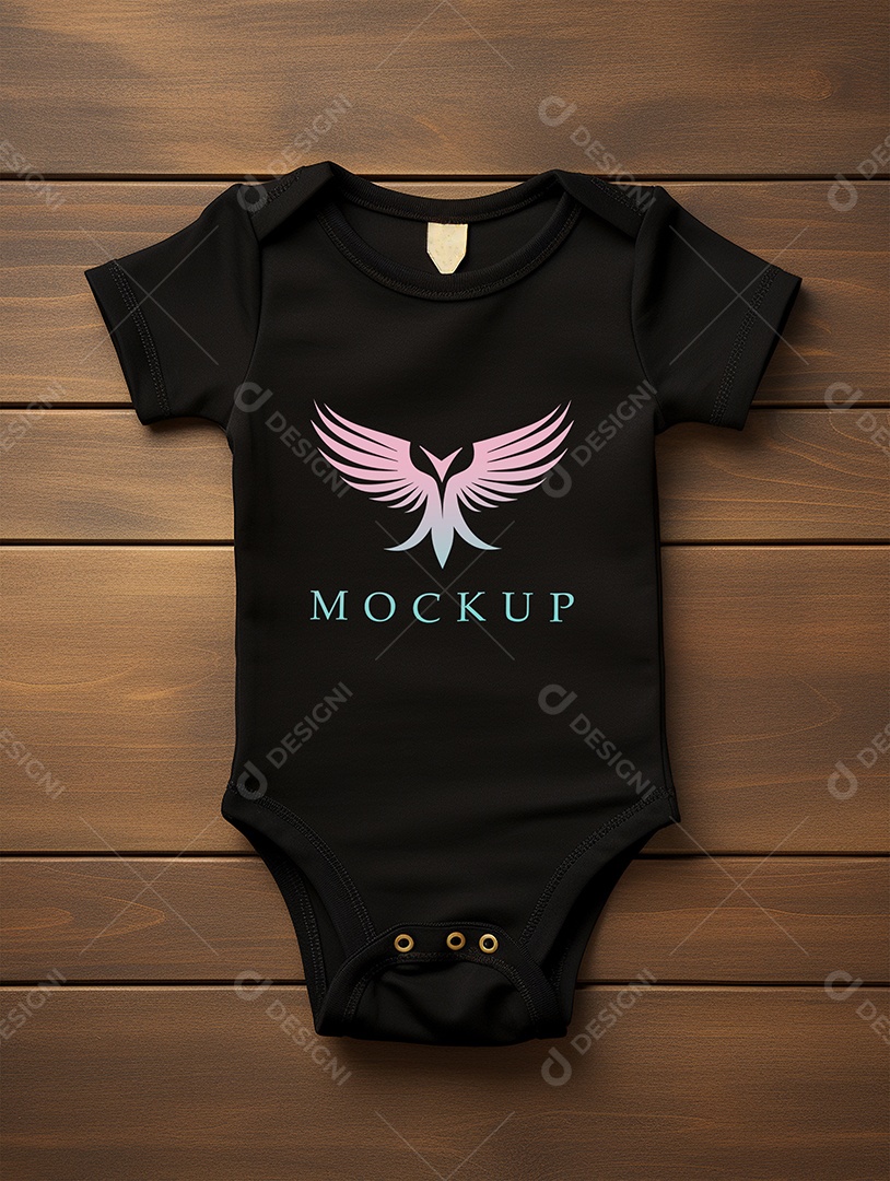 Camisa Baby Modelo de Logo de Empresa Mockup PSD Editável