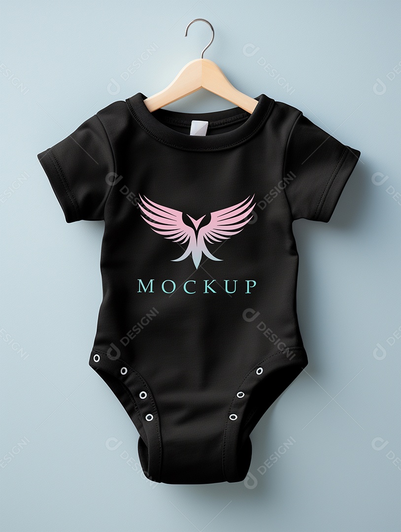 Camisa Baby Modelo de Logo de Empresa Mockup PSD Editável