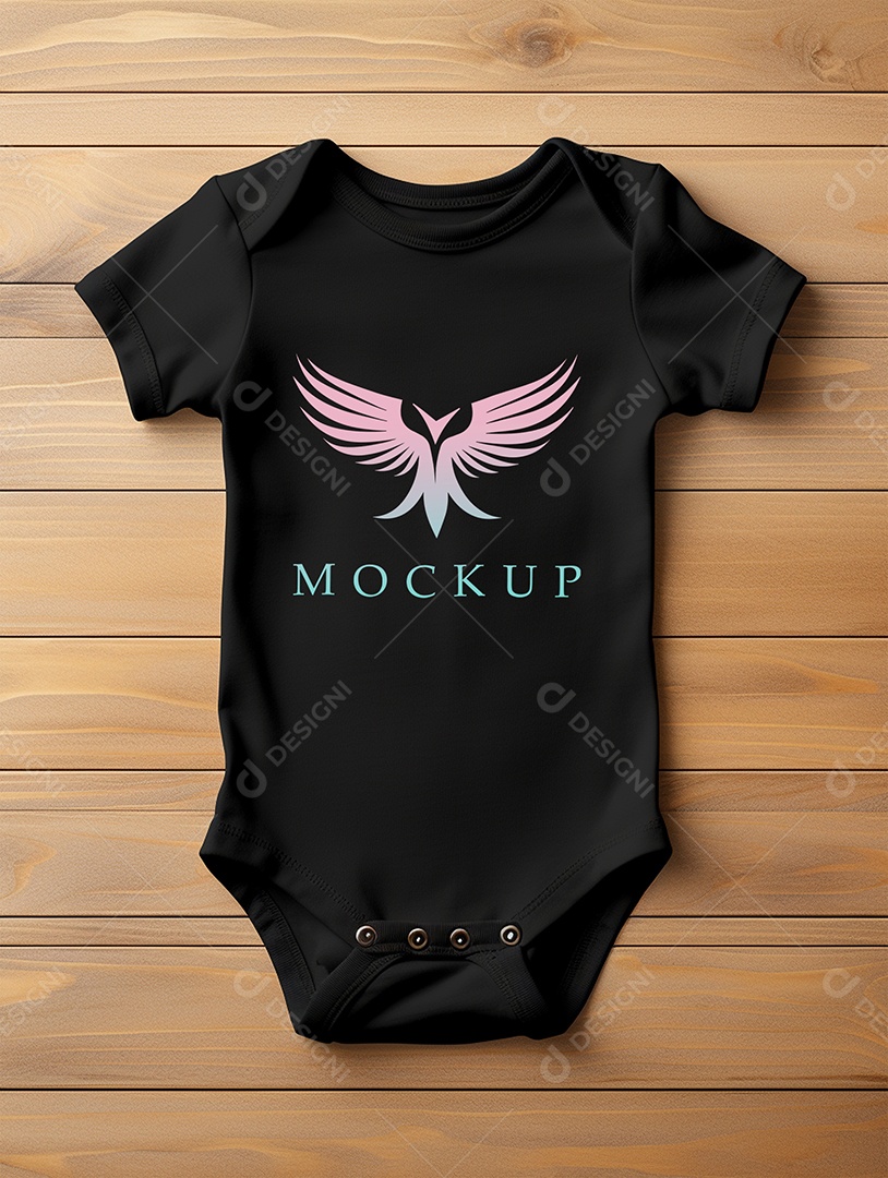 Camisa Baby Modelo de Logo de Empresa Mockup PSD Editável