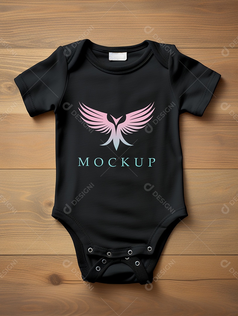 Camisa Baby Modelo de Logo de Empresa Mockup PSD Editável