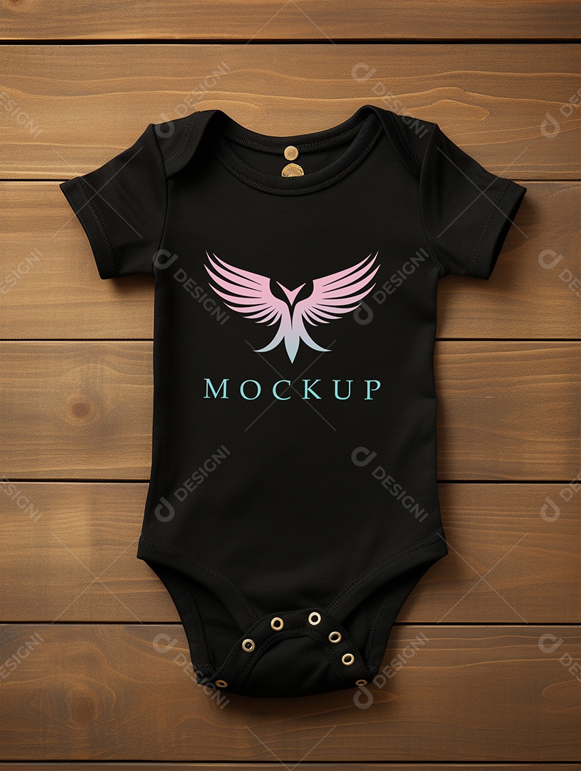 Camisa Baby Modelo de Logo de Empresa Mockup PSD Editável