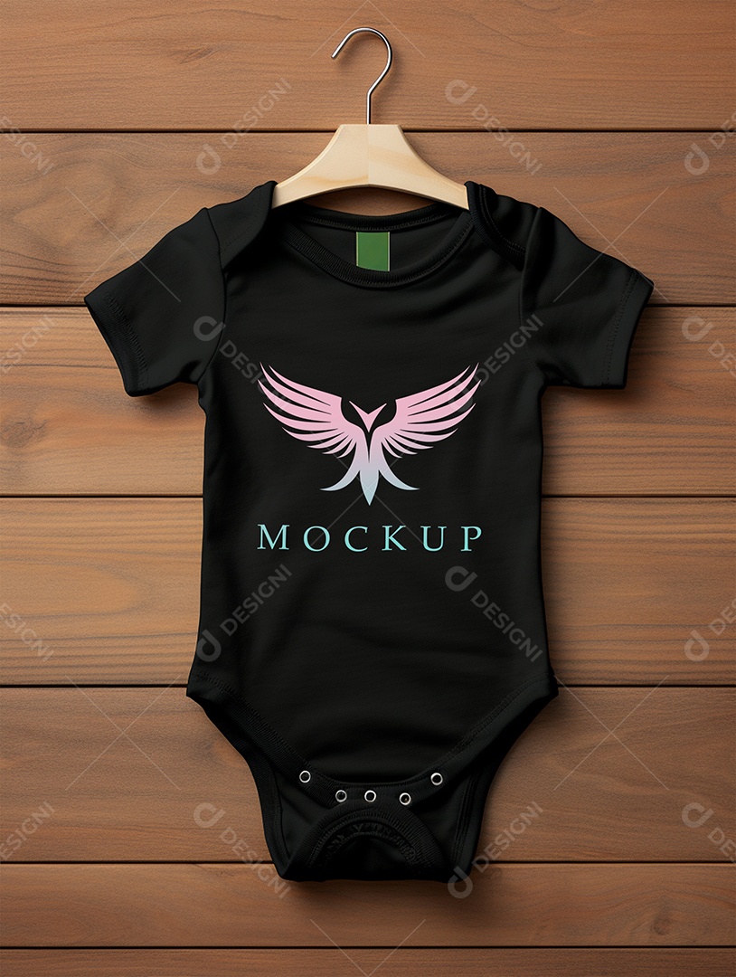 Camisa Baby Modelo de Logo de Empresa Mockup PSD Editável